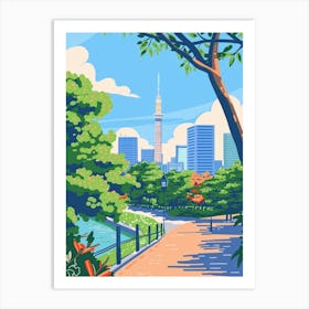 Ueno Park Tokyo 1 Colourful Illustration Art Print