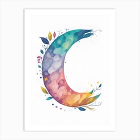 Colorful Letter C Illustration 45 Art Print