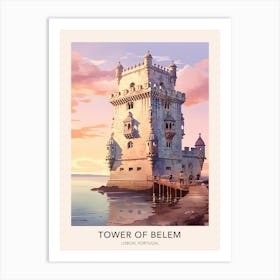 Tower Of Belem Lisbon Portugal Travel Poster Art Print