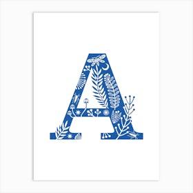 Letter A Blue Art Print
