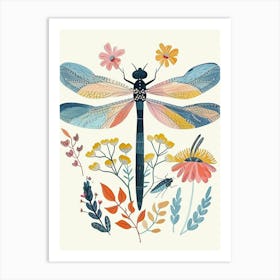 Colourful Insect Illustration Damselfly 10 Art Print