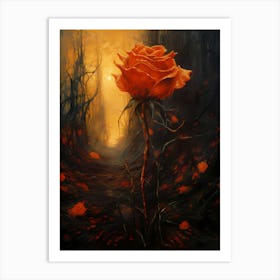 Rose In The Dark Art Print