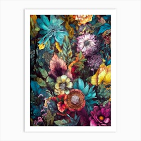 Floral Wallpaper flowers nature meadow 1 Art Print