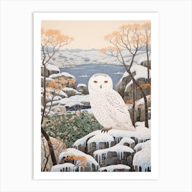 Winter Bird Painting Snowy Owl 2 Art Print