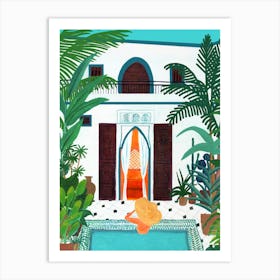 Summer Pool House Art Print