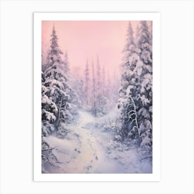 Dreamy Winter Painting Oulanka National Park Finland 4 Art Print