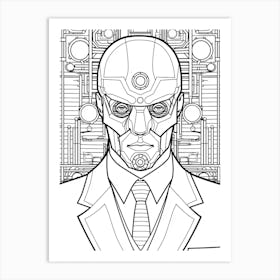 Line Art Inspired By The Son Of Man 1 Art Print