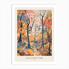 Autumn City Park Painting Daan Forest Park Taipei Poster Art Print