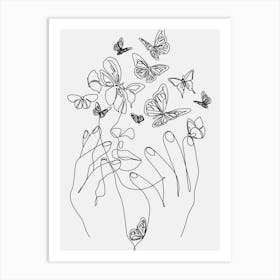 Butterfly Hand Drawing Affiche