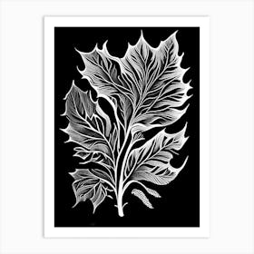 Savory Leaf Linocut 2 Art Print