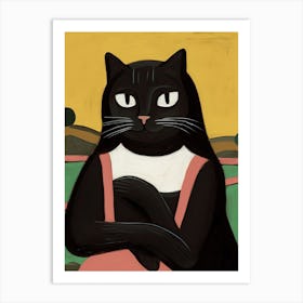 La Mona Lisa, Black Cat, Gioconda Leonardo Da Vinci 1 Art Print