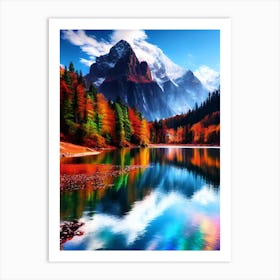 Autumn Lake In The Mountains Art Print