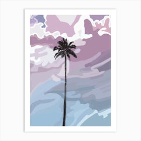 Palm tree sunset Art Print