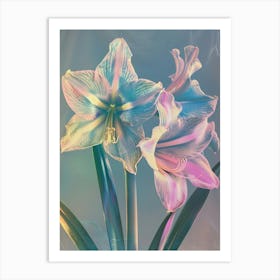 Iridescent Flower Amaryllis 2 Art Print