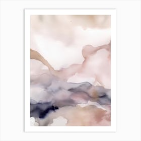 Watercolour Abstract Pink And Beige 4 Art Print