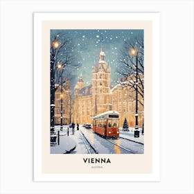Winter Night  Travel Poster Vienna Austria 2 Art Print