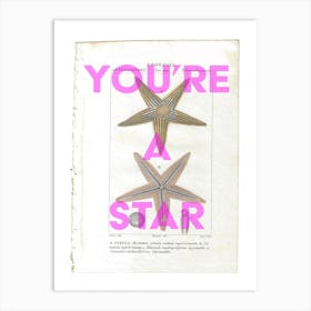 You're A Star Vintage Starfish Art Print