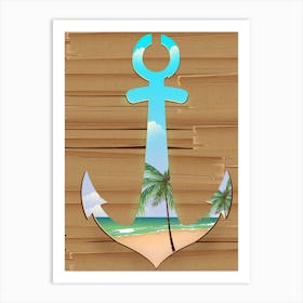 Anchor On The Beach Art Print