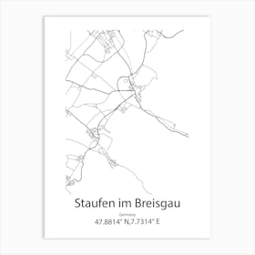 Staufen Im Breisgau,Germany Minimalist Map Art Print