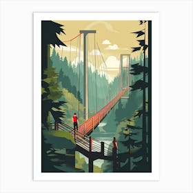 Capilano Suspension Bridge Park, Canada, Colourful 1 Art Print