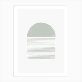 Mid Century Sunrise Sage Green Art Print