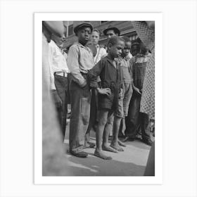 Boys In Crowd, National Rice Festival, Crowley, Louisiana By Russell Lee Art Print