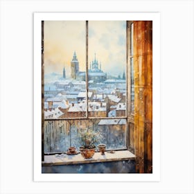 Winter Cityscape Krakow Poland 2 Art Print