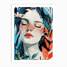 Watercolor Of A Woman Art Print