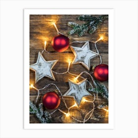 Christmas Decoration with lights Art Print