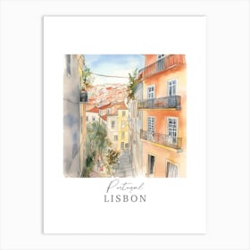 Portugal Lisbon Storybook 1 Travel Poster Watercolour Art Print