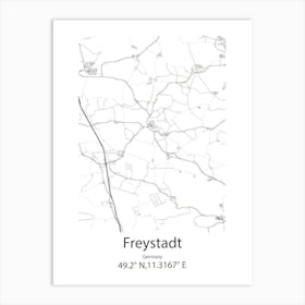 Freystadt,Germany Minimalist Map Art Print