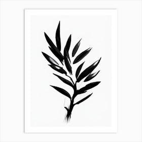 Olive Branch 1 Symbol Black And White Painting Art Print