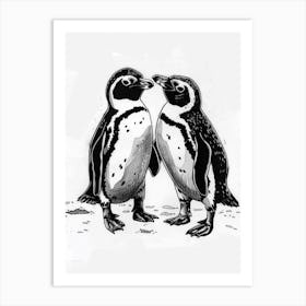 African Penguin Socializing 2 Art Print