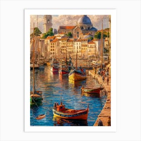 Harbor In Croatia Art Print