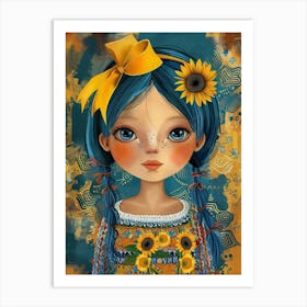 Sunflower Girl 24 Art Print