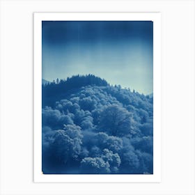 Blue Washed Forest Landscape Art Print