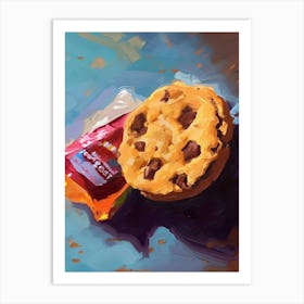Chocolate Chip Cookie Oil Painting 6 Art Print