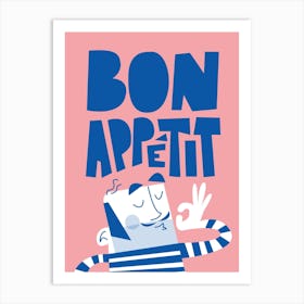 Mr Bon Appetit Pink Art Print