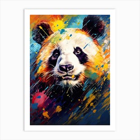 Panda Art In Abstract Expressionism Style 3 Art Print