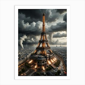 Eiffel Tower Paris Hurricane Art Print