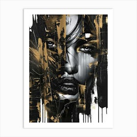 Gold And Black 73 Art Print