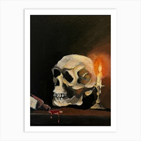 Dark Academia Skull Art Print