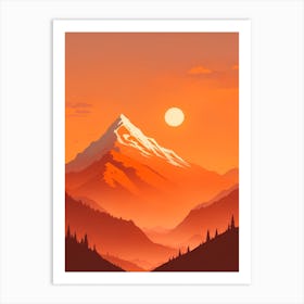 Misty Mountains Vertical Composition In Orange Tone 212 Art Print