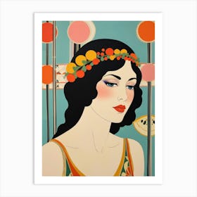 Woman With An Orange Crown Art Print