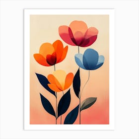 Abstract Flowers 29 Art Print