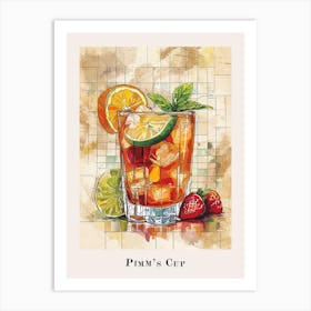 Pimm S Cup Tile Poster 4 Art Print