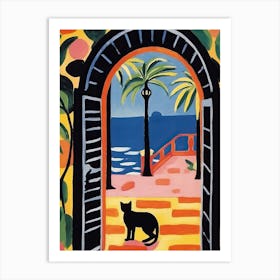 Matisse Style Painting Cat In Italy Art Print