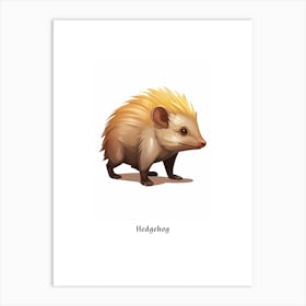 Hedgehog Kids Animal Poster Art Print