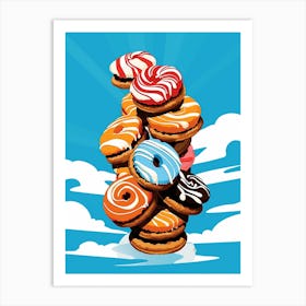 Swirl Biscuit Pop Art Cartoon 2 Art Print