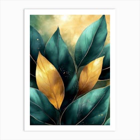 Gold Leaves Art Print